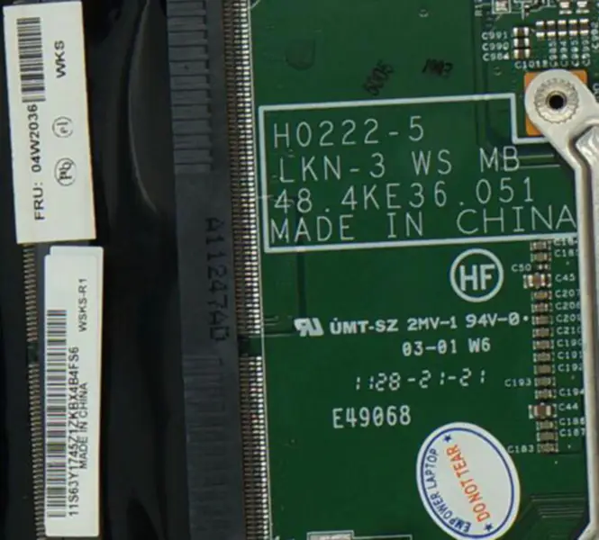 Lenovo W520 T520 T520i PN:04W2036 Motherboard