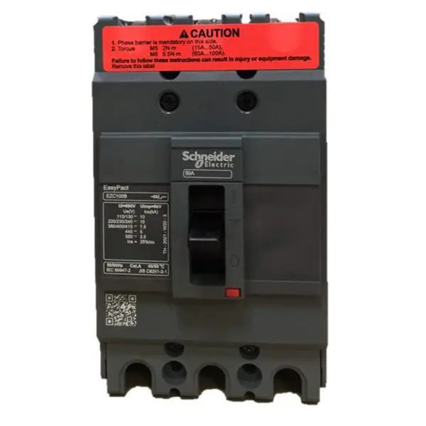 3-polet effektbryter i støpt kapsling Easypact EZC100B 3P50A