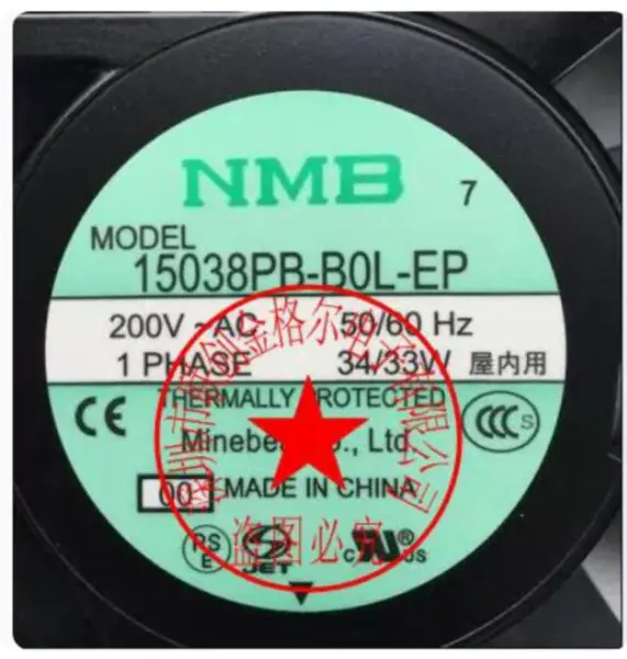 NMB 15038PB-B0L-EP 15038PB-B0L-EP-00 VIFTE 200V 34/33W