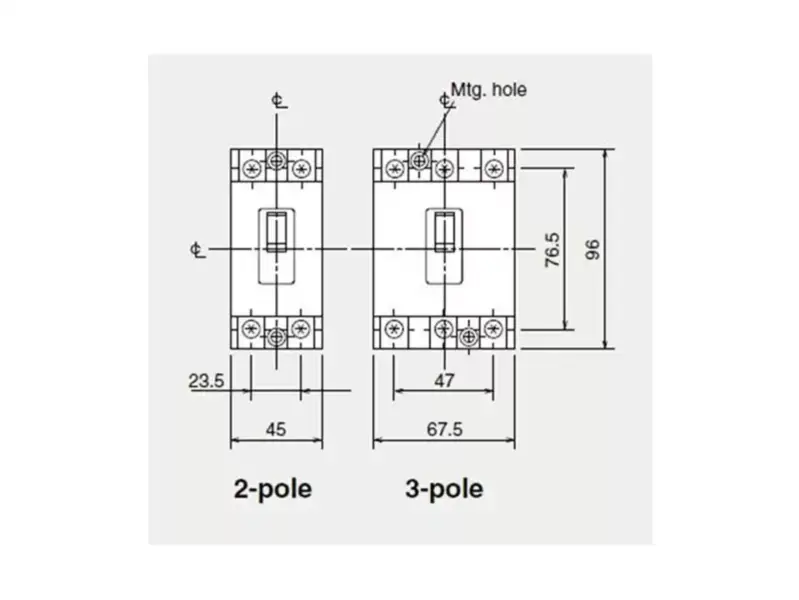 nye og originale NF-30CS 2P 3A 500VAC Mitsubishi MCCB Molded-case Circuit Breakers
