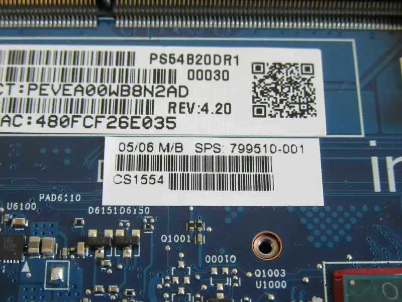 HP 799510-001 799510-501 799510-601 I5-5200U hovedkort
