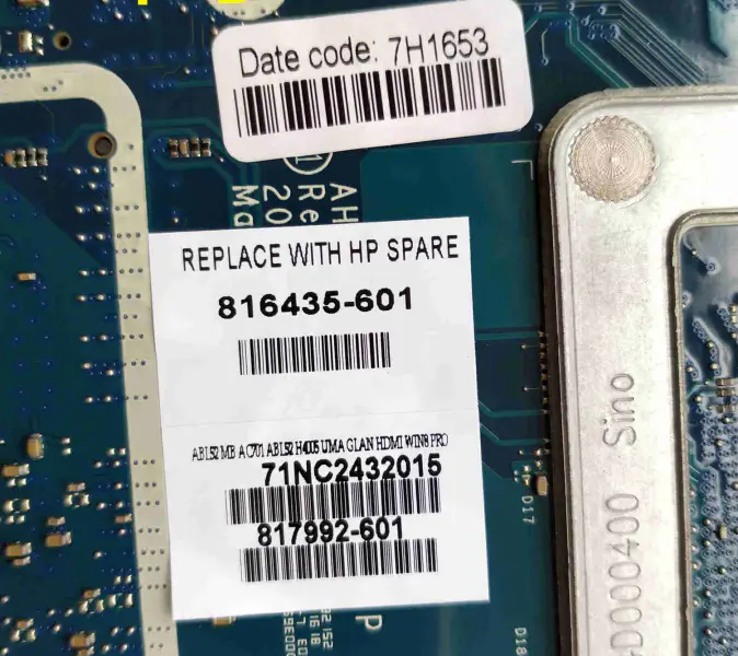 HP 816435-001 816435-501 816435-601 LA-C701P I3-4005U Motherboard