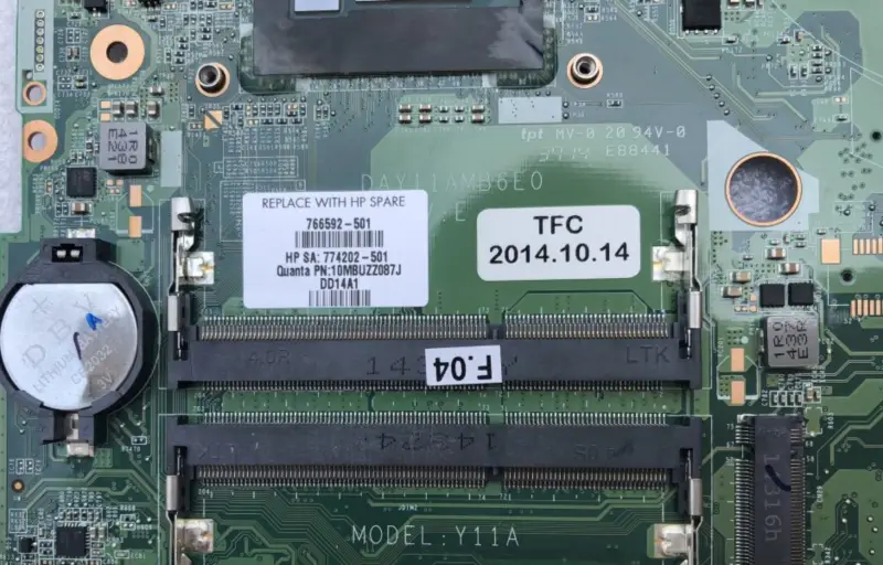 HP 766592-501 766592-601 766592-001 DAY11AMB6E0 med i7-4510U hovedkort