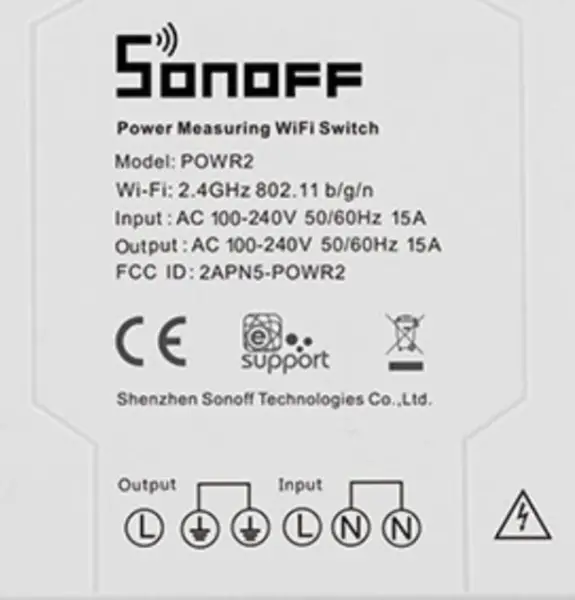SONOFF Pow R2 WiFi-bryter med måling av strømforbruk WiFi-strømbryter 15A Smart Wifi-bryterkontroller