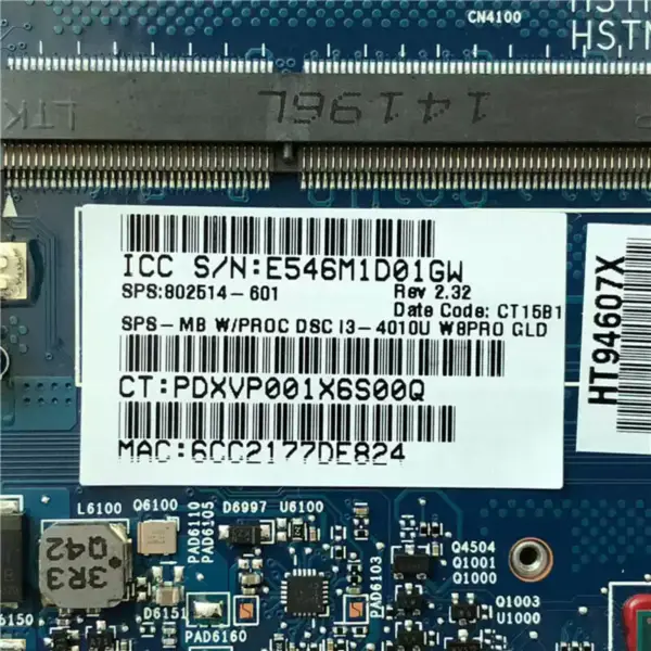 HP EliteBook 840 850 G1 6050A2559101-MB-A03 802514-601 Motherboard