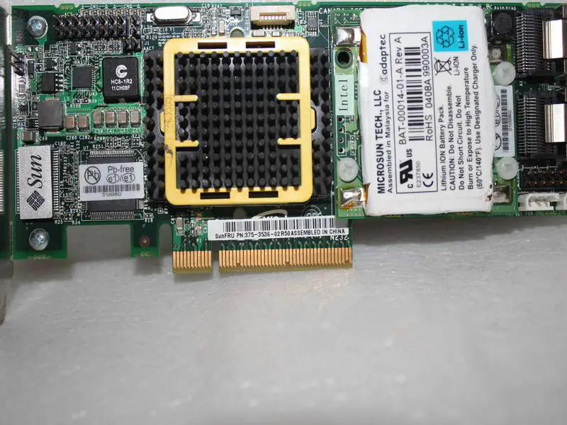 SUN 375-3536 PCI-E SAS RAID Array-kort med batteri