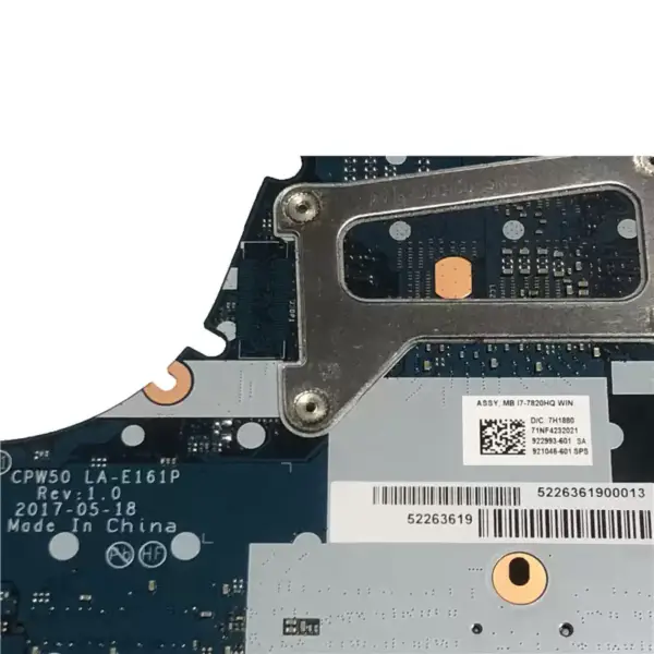 HP ZBook 15 G4 921048-001 921048-501 921048-601 LA-E161P hovedkort