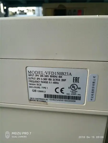 Delta B-serien 15KW VFD150B23A