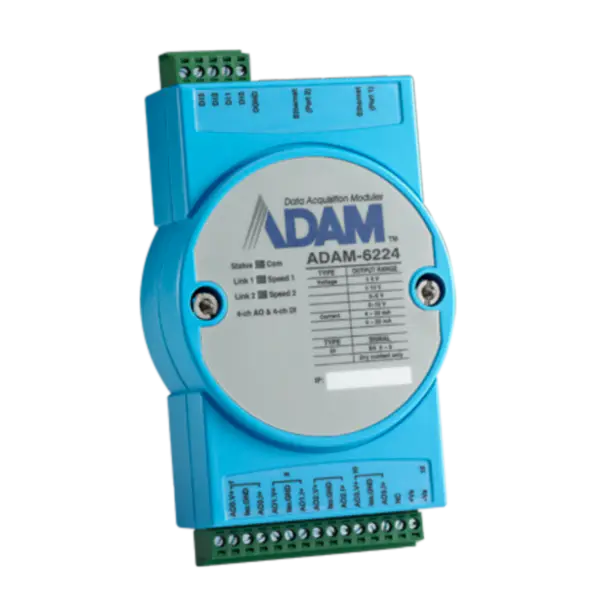 Advantech ADAM-6224-AE 4-kanalers isolert analog utgang Modbus TCP-modul