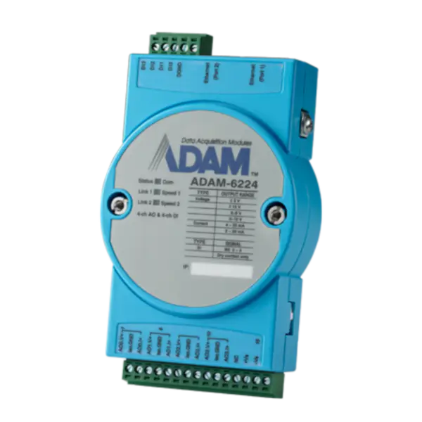 Advantech ADAM-6224-AE 4-kanalers isolert analog utgang Modbus TCP-modul