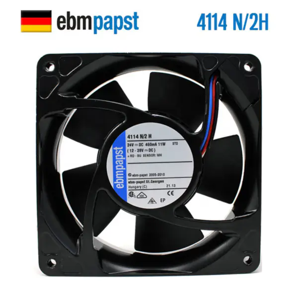 Ebm papst 4114N/2H 4114N/2H6P 120 * 120 * 38mm 24V 11W Axiall Fan Invertervifte brukt til medisinsk instrument 4114N/2H3P-309