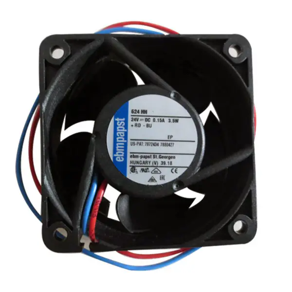 Ebmpapst 624HH kjølevifte, størrelse 60 x 60 x 25mm 624H 24 V DC luftstrøm 56m3/h 8200rpm