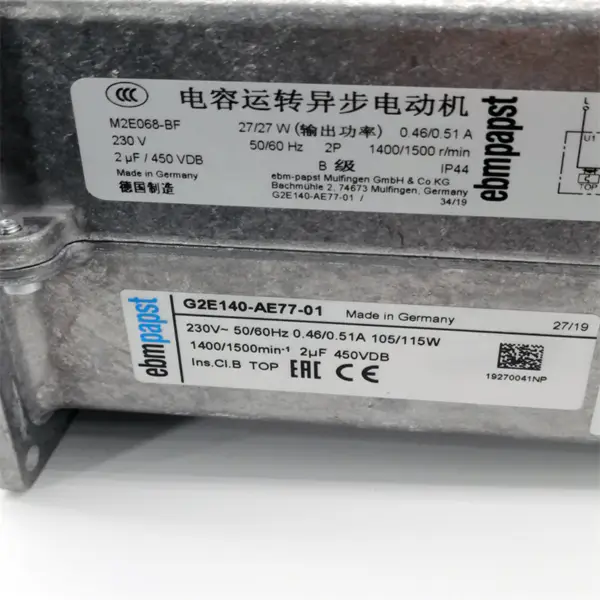 ebm papst G2E140-AE77-01 blåser 230V 105 W 0,46A kulelagret turbo sentrifugalvifte