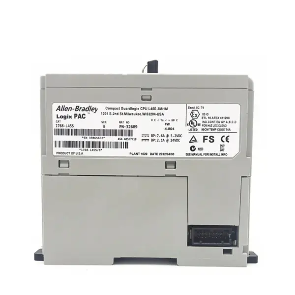 Best Price PLC Allen Bradley Compact Guardlogix Cpu L45S 3M/1M 1768-L45S