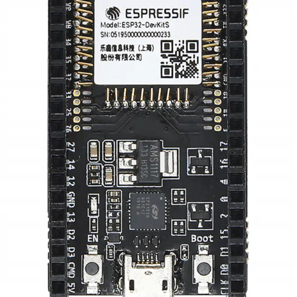 ESP32-DevKitS(-R) is a combination of two board names: ESP32-DevKitS and ESP32-DevKitS-R. With a module mounted, ESP32-DevKitS