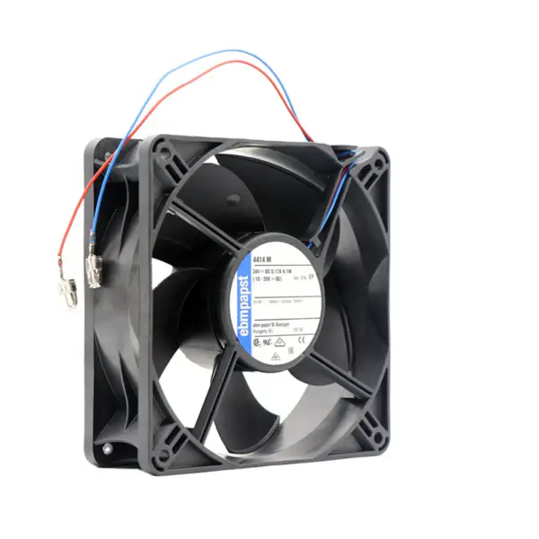 størrelse 119 x 119 x 38 mm 24 V DC luftstrøm 184 m3/t 3300 o/min 4414M ebmpapst kjølevifte