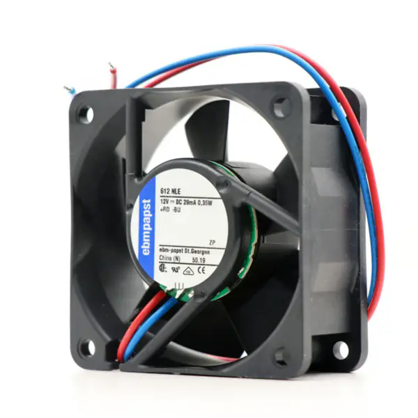 Størrelse 60 x 60 x 25 mm 12 V DC Luftmengde 21 m3 / t 2500 o/min 612NLE Ebmpapst kjølevifte