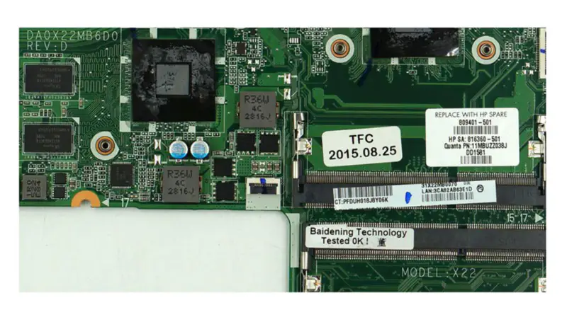HP 17-G DA0X22MB6D0 809401-001 809401-501 809401-601 Hovedkort