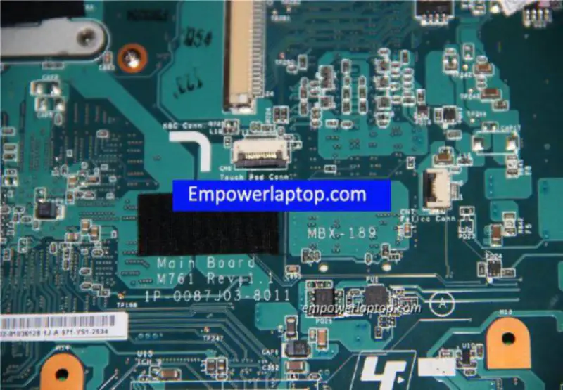 Sony VAIO VGN M761 A1568975A MBX-189 1P-0087J03-8011 Hovedkort