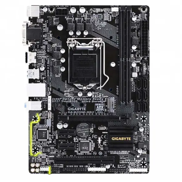 Gaming hovedkort for Gigabyte B250m-hd3 støtter I3 I5
