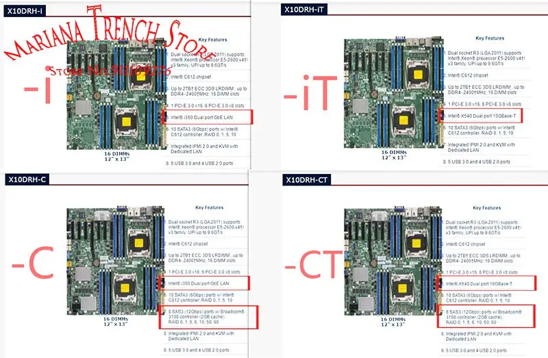 X10drh-c For Supermicro hovedkort Lga2011 E5-2600 V4/v3-familien Ddr4 Dual Port Gbe Lan Sas3 (12gbps) Ipmi 2.0