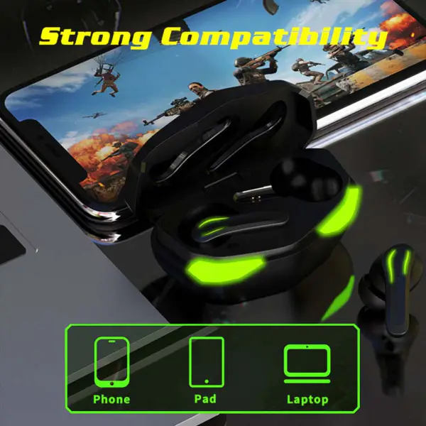 2023 Mobil håndfri trådløs øretelefon 65 ms lav latenstid Gaming Headset Noise Cancelling D17 Tws Earbuds