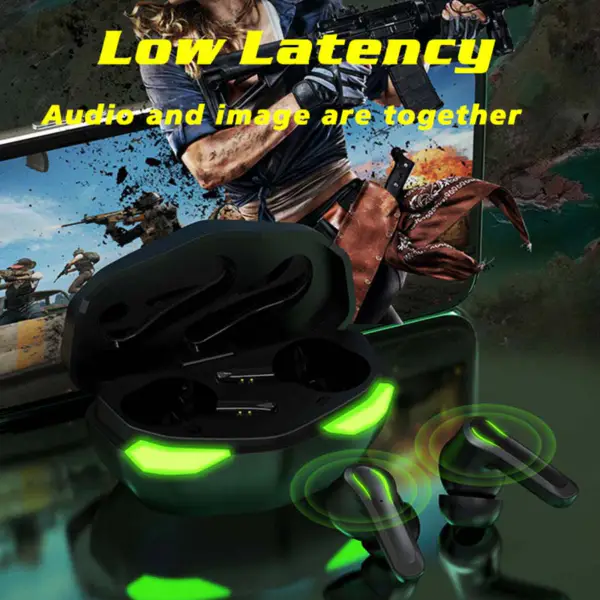 2023 Mobil håndfri trådløs øretelefon 65 ms lav latenstid Gaming Headset Noise Cancelling D17 Tws Earbuds
