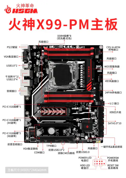 Hsgm X99-pm Lga 2011-3 Cpu Socket Server Computer Motherboard