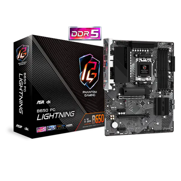 Asrock Atx hovedkort B650 Pg Light Ning Ddr5 Am5 støtte CPU 7950x 7900x 7700x 7600x