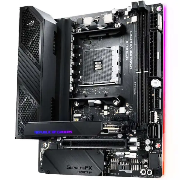 Asus Rog Crosshair Viii Impact X570 Argb Motherboard Gaming Processor Support 5800x 5900x 5950x