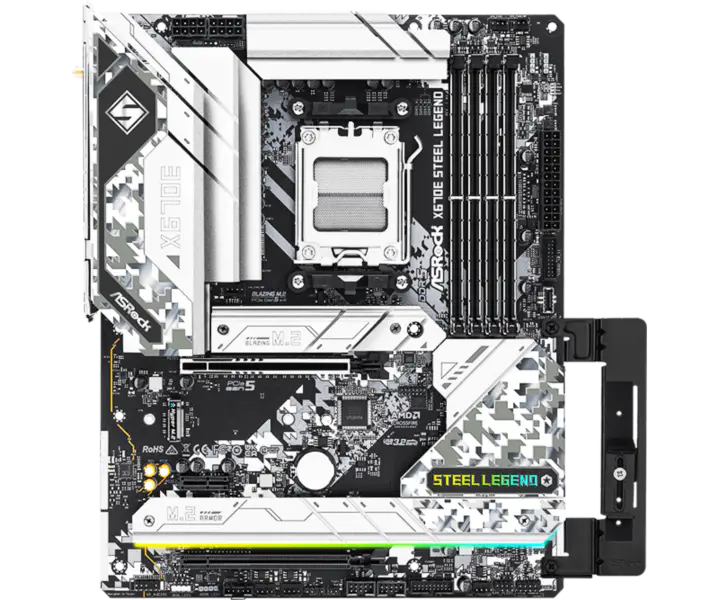 Rock X670 X670e hovedkort Am5^5 Socket Am5 hovedkort X670e Steel Legend Ddr5