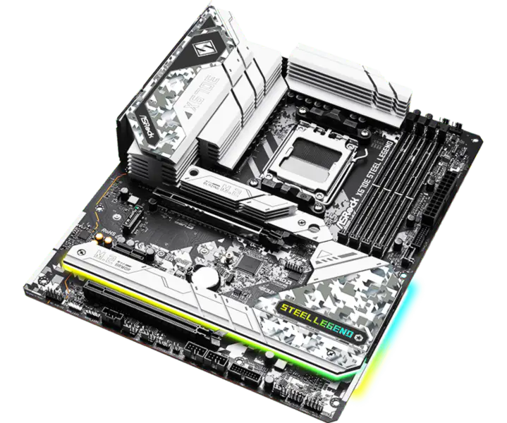 Rock X670 X670e hovedkort Am5^5 Socket Am5 hovedkort X670e Steel Legend Ddr5