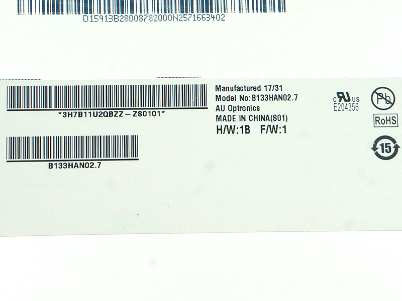 13,3 tommers B133HAN02.7 FHD ISP 30pin EDP 1920*1080 LCD-skjerm