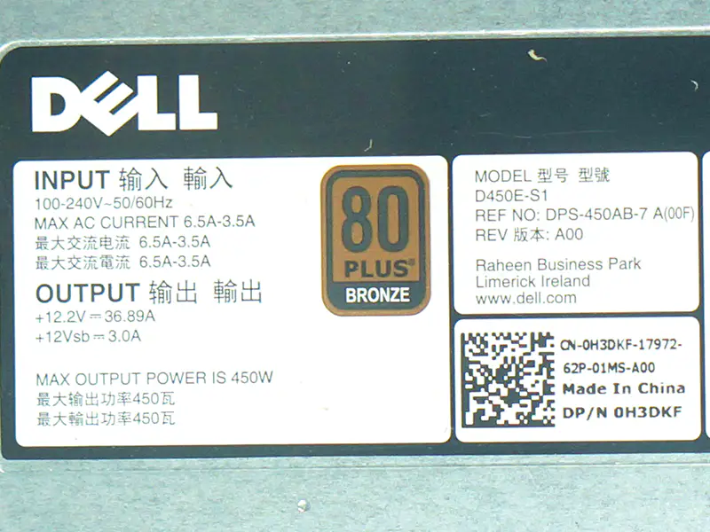 450W Switching Power Supply For Dell PowerEdge T430 R530 PSU D450E-S1 DPS-450AB H3DKF 40GD