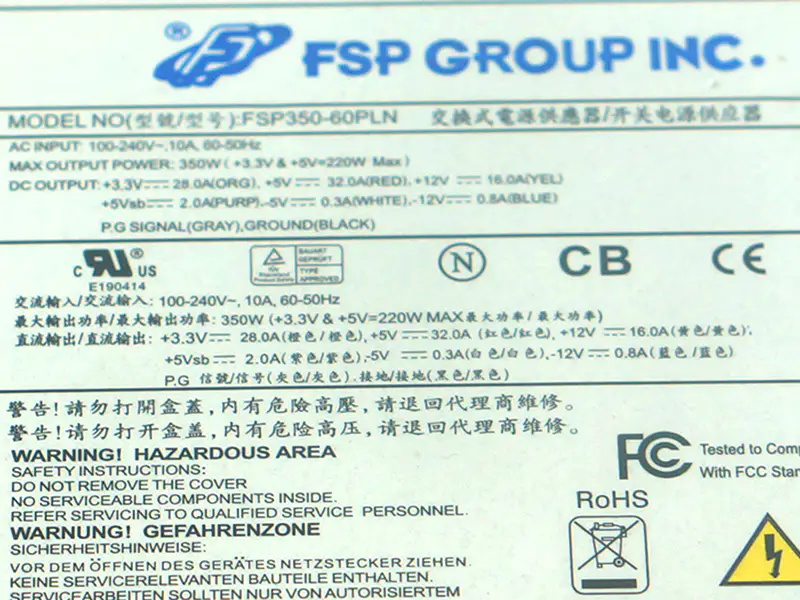 PSU for FSP -5V 350W Switching Power Supply FSP350-60PLN