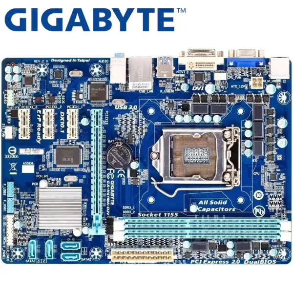 Gigabyte GA-H61MA-D2V stasjonært hovedkort H61 Socket LGA 1155 i3 i5 i7 DDR3 16G uATX