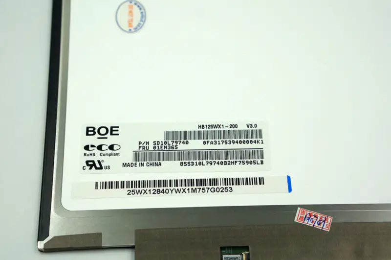 12,5 tommers BOE LCD LP125WH2 TPB1 HB125WX1-100 HB125WX1-200 for HP EliteBook 820 LCD-skjerm 30pin