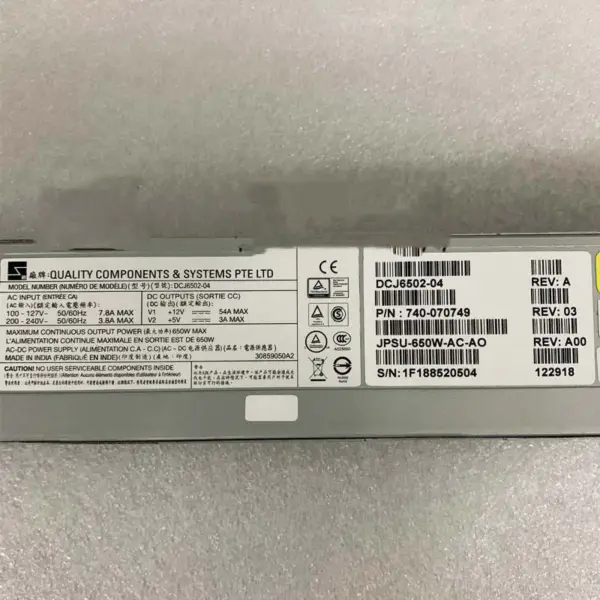 Juniper Jpsu-650w-ac-ao Mx204 Ac Strømforsyning