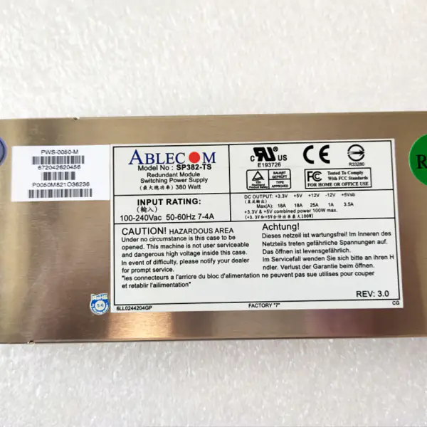 Ablecom PWS-0050-M SP382-TS Switching Power Supply