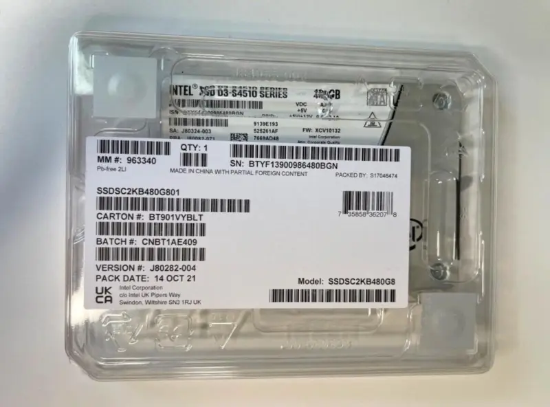 SSD i Intel S4510 D3-S4510-serien