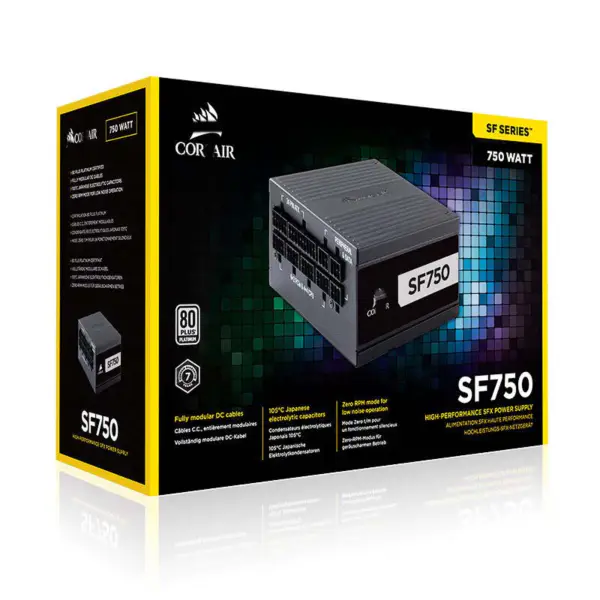 Cors Air Power Pc Strømforsyning Sf750 750w Platinum Sfx Strømforsyning 80 Plus Platinum Full Module Fan Stall