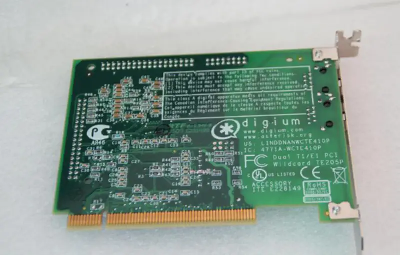 Digium Wildcard TE205P Dual Port ISDN PCI-kort for industrielle hovedkort