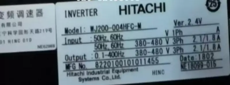 HITACHI INVERTER WJ200-004HFC-M 0,4KW NY
