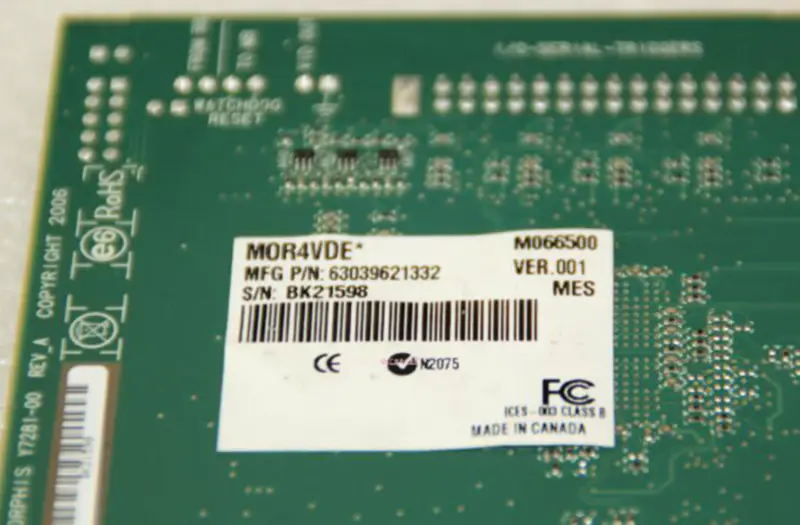 Matrox Morphis Y7281-00 MOR4VDE* Image Capture Card