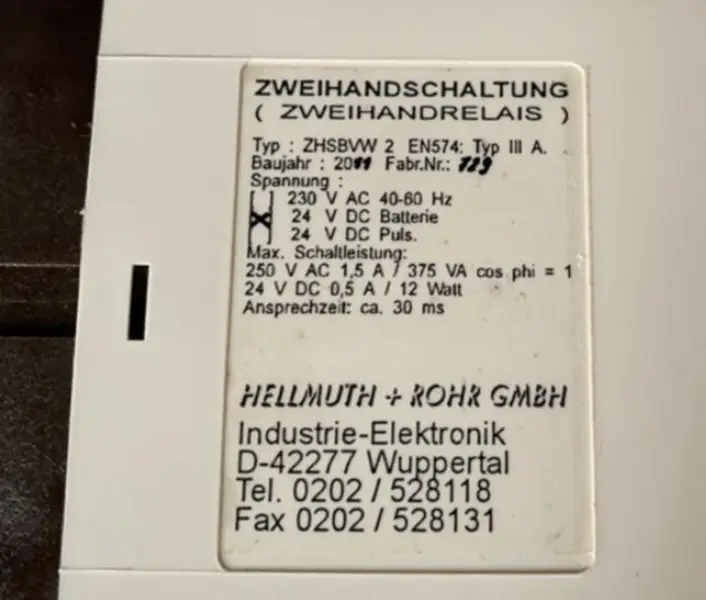 HELLMUTH+ROHR ZHSBVW2 RELAY