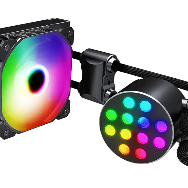 Sama 12cm Aio Cpu Cooler Radiator Copper Display Water Liquid Cooling Pc Cpu Cooler Rgb Glow With Lower Noise Pump