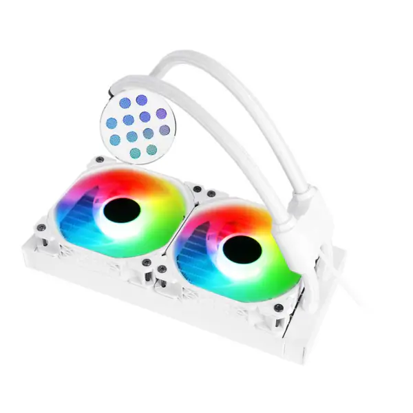 Sama 24cm Aio Cpu Cooler Radiator Copper Display Water Liquid Cooling Pc Cpu Cooler Rgb Glow With Lower Noise Pump