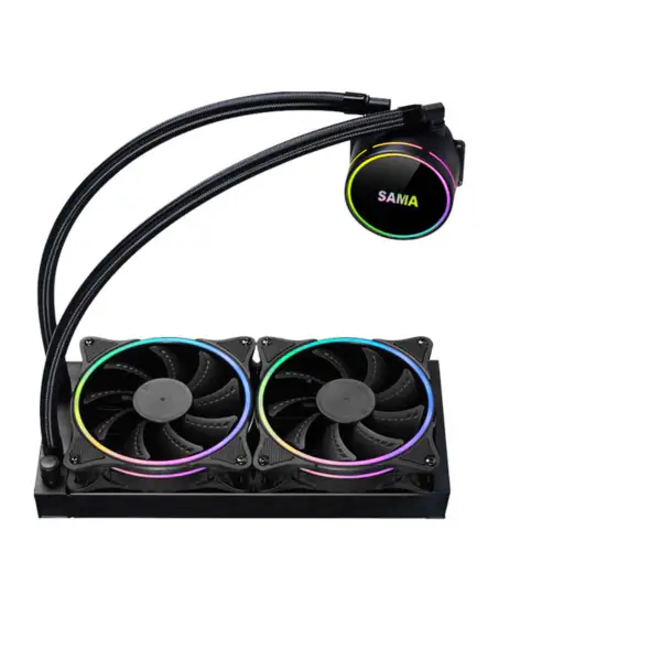 Sama 24cm Aio Cpu Cooler Radiator Copper Water Liquid Cooling Pc Cpu Cooler Rgb Glow