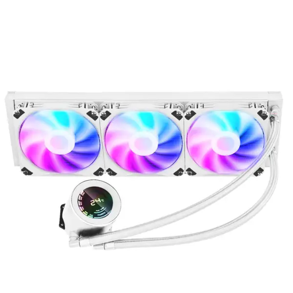 Sama 36cm Aio Cpu Cooler Radiator Copper Display Water Liquid Cooling Pc Cpu Cooler Rgb Glow With Computer Temperature Display