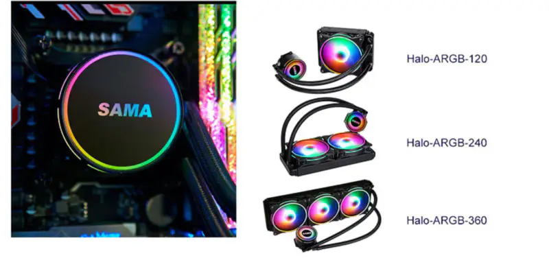 Sama 36cm Aio Cpu Cooler Radiator Copper Water Liquid Cooling Pc Cpu Cooler Rgb Glow